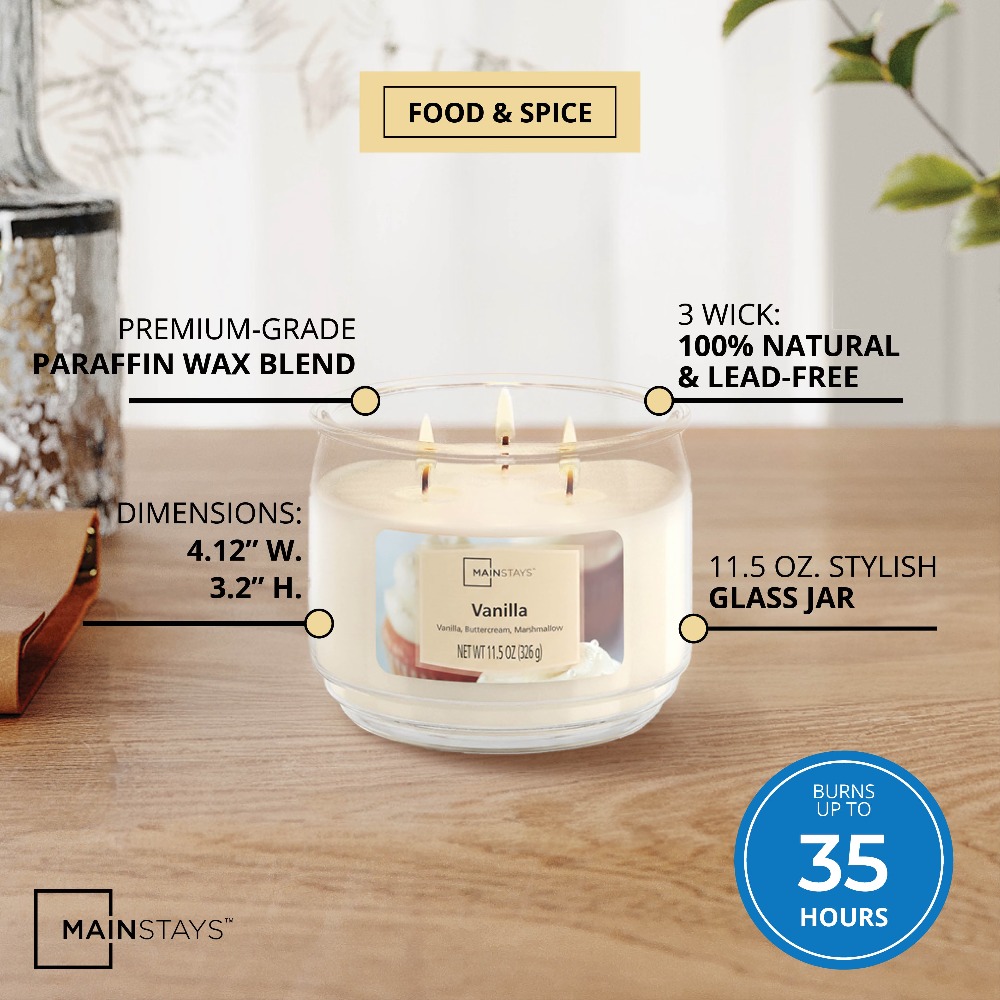 Lilin Aroma Vanilla 3 Wick dal - Home Fragrance Vanilla Scented Candle ulasan dan harga