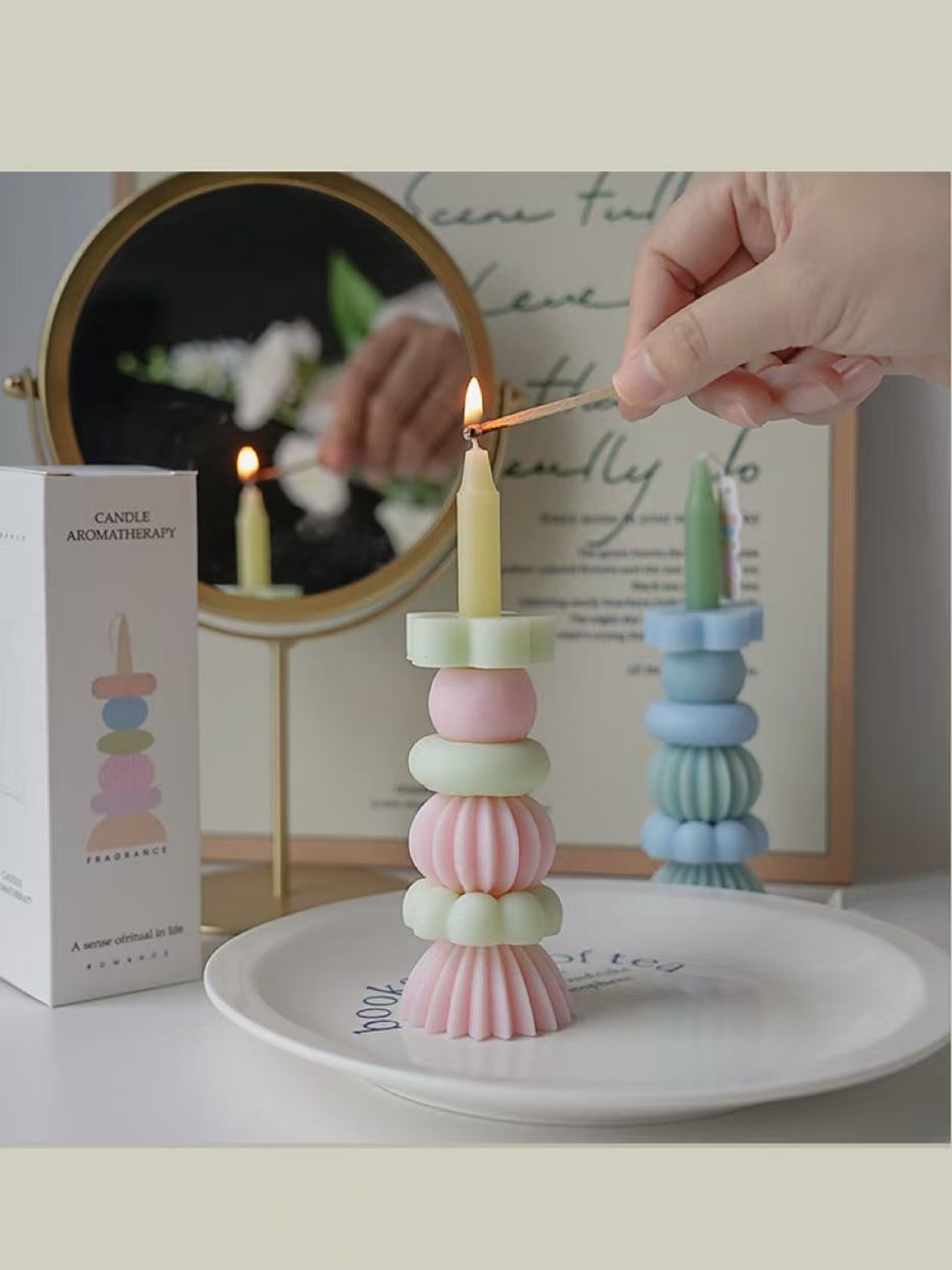 Lilin Aroma Berlapis Geometris - Fragrance Home Decor ulasan dan harga