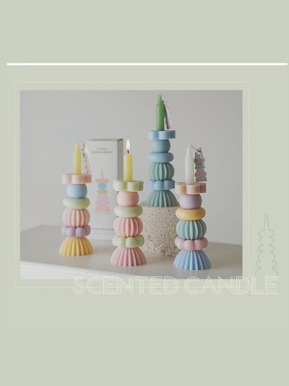 Lilin Aroma Berlapis Geometris - Fragrance Home Decor ulasan dan harga